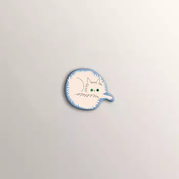 Стикер объемный "Тревожный котик Вата"