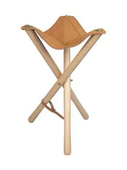 Стул складной для художника "Невская палитра", 37х37х45 см, коричневая кожа, бук
