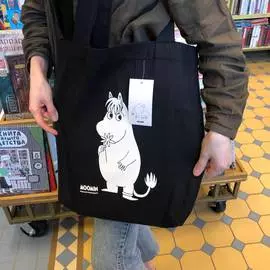 Сумка "Муми-тролли" Фрекен Снорк с цветком тёмная