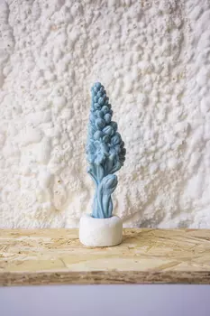 Свеча "Цветок большой, цвет голубой"