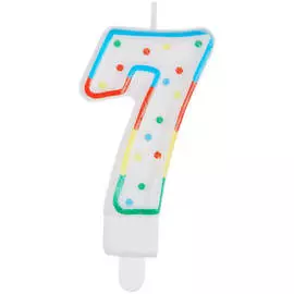 Свеча для торта с держателем MESHU "Цифра 7", 8,5 см, блистер