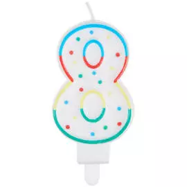 Свеча для торта с держателем MESHU "Цифра 8", 8,5 см, блистер