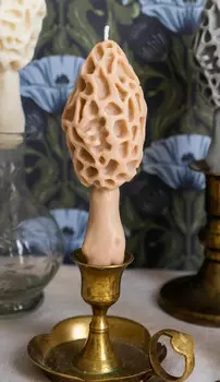 Свеча "Гриб Сморчок" цвета охра