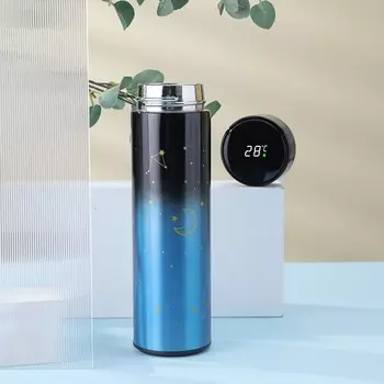 Термос с датчиком температуры "Gradient", blue 500 мл