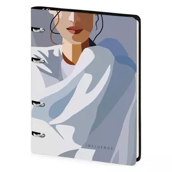 Тетрадь на кольцах ЛАЙТ, кожзам, Greenwich Line "Influence" А5 80 л, тон. блок