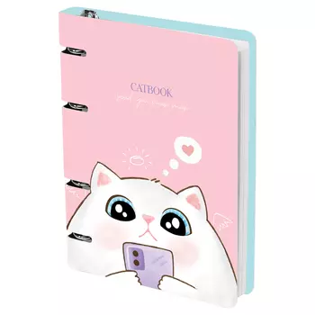 Тетрадь на кольцах MESHU "CAT BOOK" А5 100 л, картон, матовая ламинация, выборочный УФ-лак