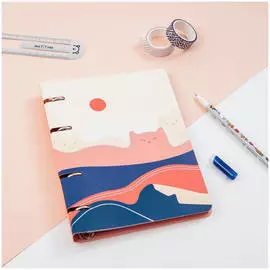 Тетрадь на кольцах MESHU "Mountcats" А5, 120 л, матовая ламинация, тиснение фольгой