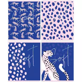 Тетрадь в клетку MESHU "Bright&amp;Soft" А5, 48 л, "софт-тач" ламинация, тиснение фольгой