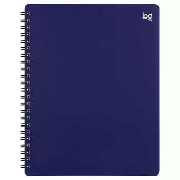 Тетрадь в клетку на гребне BG "Base" А5 60 л, пластиковая обложка, синяя