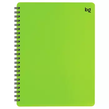 Тетрадь в клетку на гребне BG "Neon" А5 60 л, пластиковая обложка, салатовая