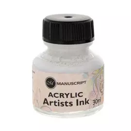 Тушь акриловая Manuscript "Acrylic Artists Ink" 30 мл, белый