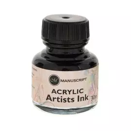 Тушь акриловая Manuscript "Acrylic Artists Ink" 30 мл, черный