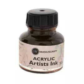 Тушь акриловая Manuscript "Acrylic Artists Ink" 30 мл, сепия