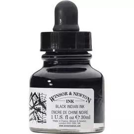 Тушь Winsor&amp;Newton 30 мл Черный (индиго) с пипеткой