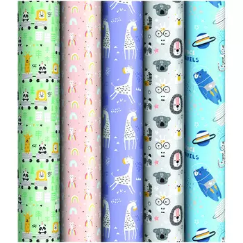 Упаковочная бумага ArtSpace 70*100 см, глянцевая "Забавные персонажи