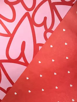 Упаковочная бумага двусторонняя "Сердечки"