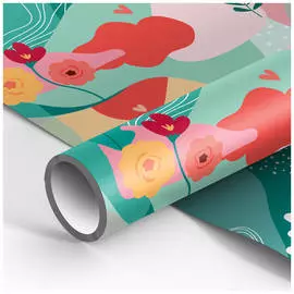 Упаковочная бумага глянцевая MESHU "Fleur" 70*100 см, 90 г