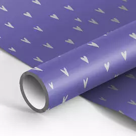 Упаковочная бумага глянцевая MESHU "Hearts of gold" 70*100 см, 90 г