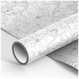 Упаковочная бумага глянцевая MESHU "Magnolias" 70*100 см, 90 г