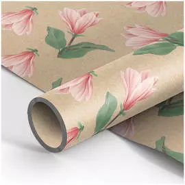 Упаковочная бумага крафт MESHU "Pastel flowers" 70*100 см, 70 г