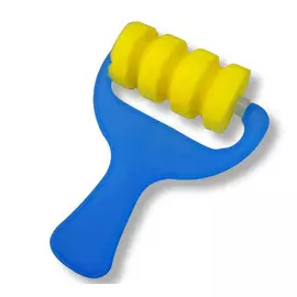 Валик поролоновый "Сонет" 75 мм фигурный вертикальные полоски пластиковая ручка