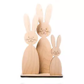 Заготовка для декорирования "Заячья семейка" на подставке 17х8х30 см