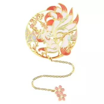 Закладка для книг с подвеской "Девятихвостая лисица" (латунь)