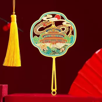 Закладка-веер для книг с кисточкой "Парящий дракон" (металл, нейлон)