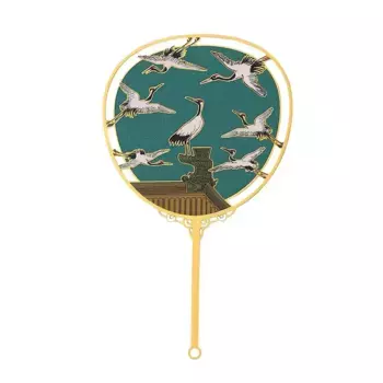 Закладка-веер для книг с кисточкой "Журавли счастья" (металл)