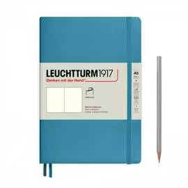 Записная книжка нелинованная Leuchtturm А5 123 стр., мягкая обложка нордический синий