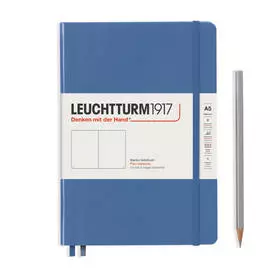 Записная книжка нелинованная Leuchtturm A5 251 стр., твердая обложка деним