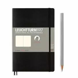 Записная книжка нелинованная Leuchtturm Paperback В6+ 123 стр., мягкая обложка черная