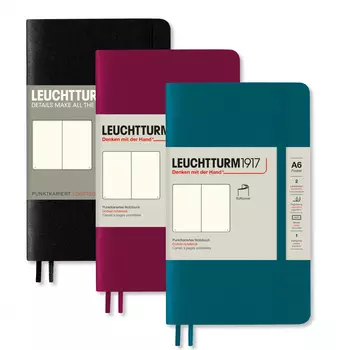 Записная книжка нелинованная Leuchtturm Pocket A6 123 стр., мягкая обложка