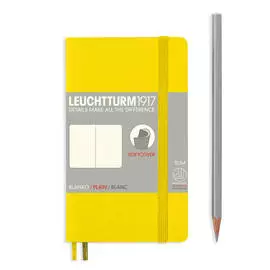 Записная книжка нелинованная Leuchtturm Pocket A6 123 стр., мягкая обложка лимонная