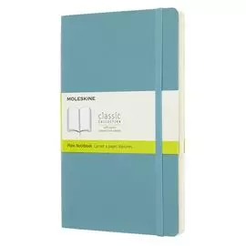 Записная книжка нелинованная Moleskine "Classic Sof" Large, 130х210 мм 192 стр, обложка голубая