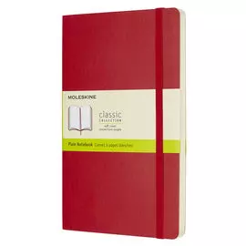 Записная книжка нелинованная Moleskine "Classic Soft" 130х210 мм 192 стр мягкая обложка, красный