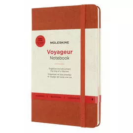 Записная книжка нелинованная Moleskine "VOYAGEUR" Mediu 115х180 мм 208 стр, обложка оранжевая