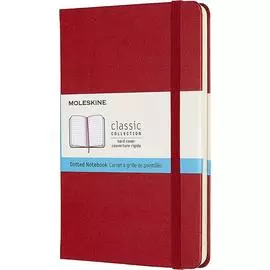 Записная книжка, пунктир Moleskine "Classic" Medium 115х180 мм 240 стр., твердая обложка красная