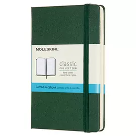 Записная книжка, пунктир Moleskine "Classic" Pocket 90х140 мм 192 стр., твердая обложка зеленая