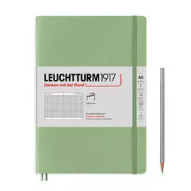 Записная книжка в клетку Leuchtturm А5 123 стр., мягкая обложка пастельный зеленый