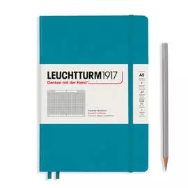 Записная книжка в клетку Leuchtturm A5 251 стр., твёрдая обложка, синий океан