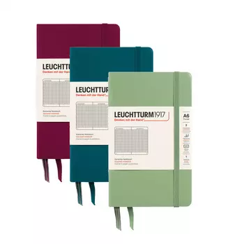 Записная книжка в клетку Leuchtturm A6 187 стр., твердая обложка