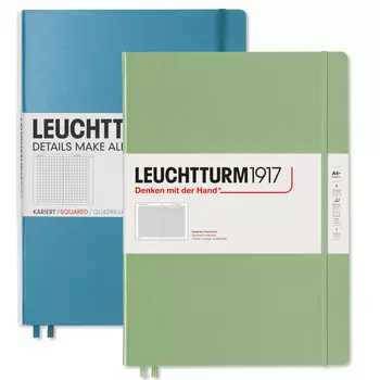 Записная книжка в клетку Leuchtturm Master Slim А4+ 123 стр., твердая обложка