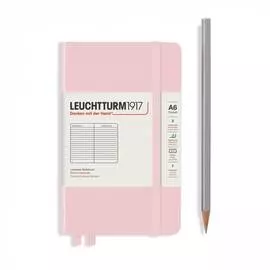 Записная книжка в линейку Leuchtturm A6 187 стр., твердая обложка розовая