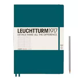 Записная книжка в линейку Leuchtturm Master Slim А4+ 123 стр., твердая обложка тихоокеанский зеленый