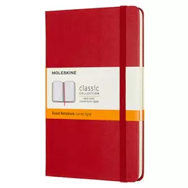 Записная книжка в линейку Moleskine "Classic" Medium 115х180 мм 240 стр., твердая обложка красная