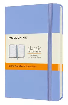 Записная книжка в линейку Moleskine "Classic" Pocket 9x14 см 192 стр., обложка голубая гортензия