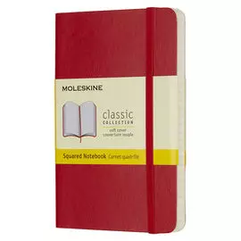Записная книжка в линейку Moleskine "Classic Soft" Pocket, 90x140 мм 192 стр мягкая обложка, красный