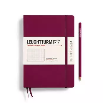 Записная книжка в точку Leuchtturm A5 251 стр., твердая обложка винная