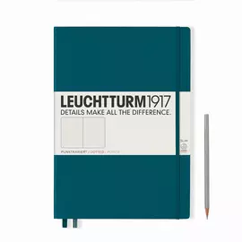 Записная книжка в точку Leuchtturm Master Slim А4+ 123 стр., твердая обложка тихоокеанский зеленый
